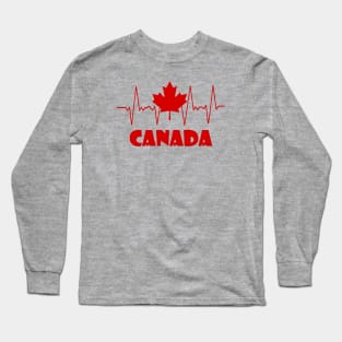 Canadian Maple Leaf Heartbeat II Long Sleeve T-Shirt